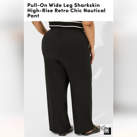 Torrid NWT Pull-On Wide Leg High-Rise Retro Chic Nautical Pant 4x or 0x - Picture 4 of 12